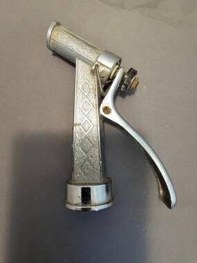 Vintage Metal Garden Hose Nozzle Sprayer - Water Gun for Hose Reel, Watering